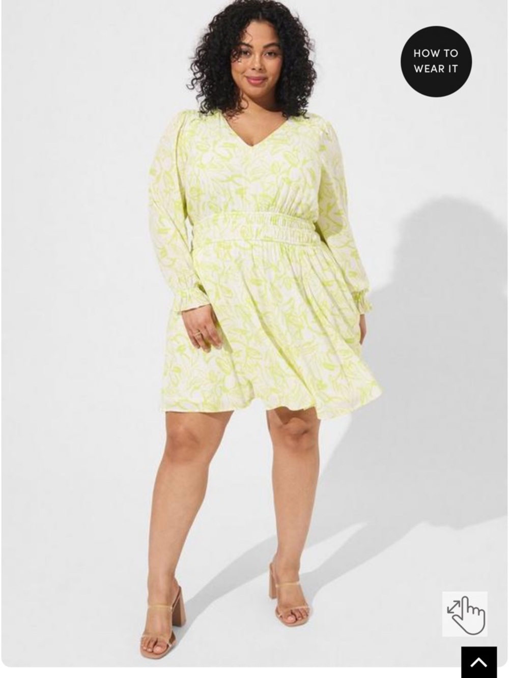 Torrid Neon Yellow & White Mini Gauze Wide Waist Skater Dress - 4X - NWT